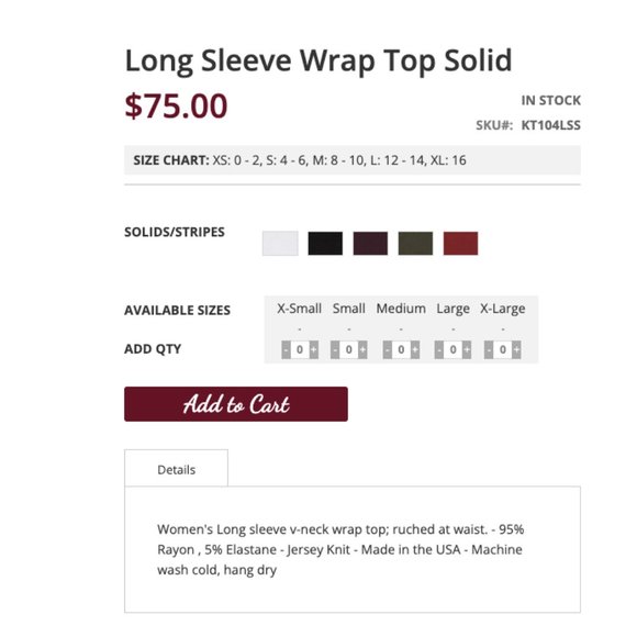 Salaam Clothing Long Sleeve Wrap Top Women's Size XL - Picture 5 of 5